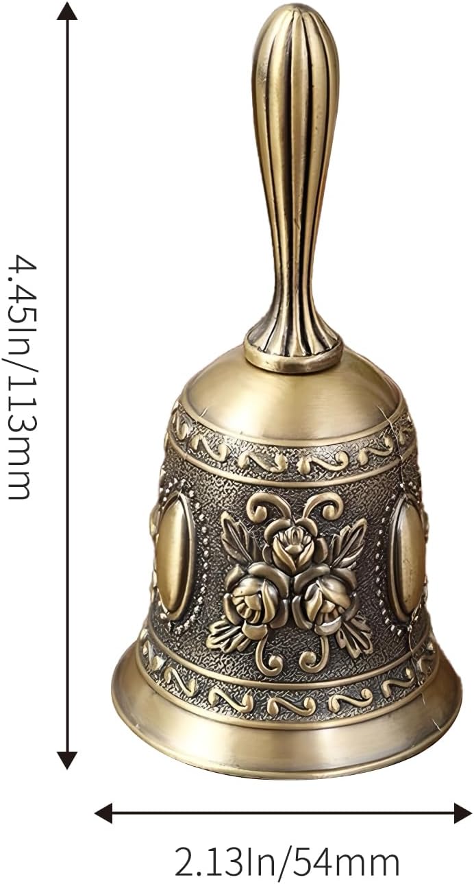 ARKLOID 1 Pack Vintage Hand Bell for Wedding,Dinner,Gift (Bronze) - Image 1